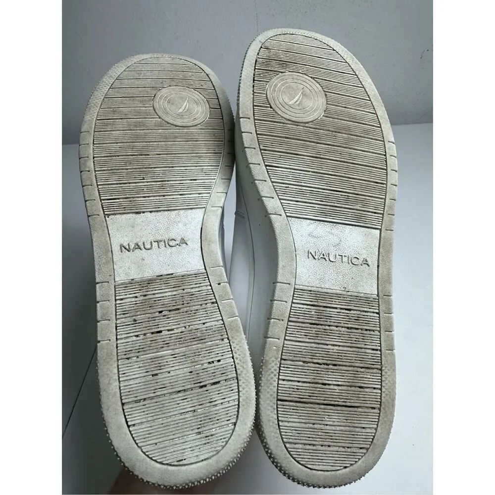 Nautica Nigela Low Top Casual Sneakers Shoes White Womens Size 8,5 Faux Leather - Picture 7 of 10